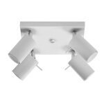 Sollux plafonnier spot carr blanc orientable pour 4 ampoules gu10