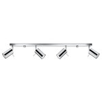 Sollux plafonnier spot orientable inox pour 4 ampoules gu10