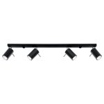 Sollux plafonnier spot orientable noir pour 4 ampoules gu10