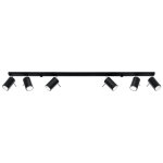 Sollux plafonnier spot orientable noir pour 6 ampoules gu10