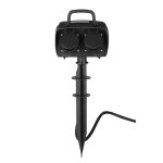 Optonica prise de jardin noir avec piquet de terre ip44 2 prises