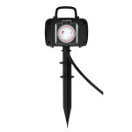Optonica prise de jardin noir avec piquet de terre ip44 2 prises avec timer intgr