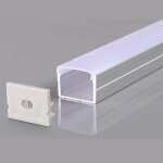 Optonica profil aluminium 19x13mm 2m pour ruban led couvercle opaque blanc