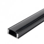 Optonica profil aluminium 2m noir pour ruban led - cache opaque noir