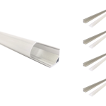 Silamp profil aluminium angle 1m pour ruban led couvercle blanc opaque (pack de 5)