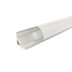 Silamp profil� aluminium angle 1m pour ruban led couvercle blanc opaque