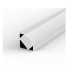 Optonica profil aluminium blanc angle 2m pour ruban led couvercle blanc opaque