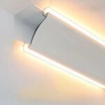 Silumen profil� aluminium double �clairage modulable plinthe ou corniche 2m blanc