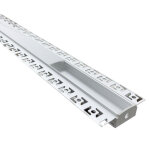 Silamp profil aluminium encastr 2m pour ruban led double couvercle blanc opaque