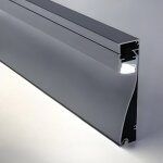 Optonica profil� aluminium plinthe couleur gris m�tallique 2m pour ruban led 10mm