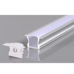 Optonica profil encastrable aluminium 2m pour ruban led couvercle blanc opaque