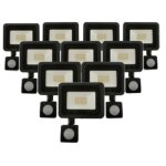 Silamp projecteur led extrieur 20w ip65 noir avec dtecteur de mouvement crpusculaire (pack de 10) ...