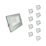 Silamp projecteur led extrieur 50w ip65 no flicker - bleu gris (pack de 10) - blanc neutre 4000k - 5500k ...