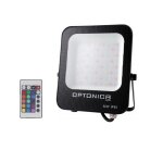 Optonica projecteur led rgb 50w extrieur ip66 plat noir