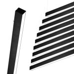 Silumen r�glette suspendue led large 120cm 35w noir (pack de 10) - blanc chaud 2300k - 3500k