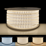 Silamp ruban led 220v fin recoupable 50m double rang�e 9w / m ip65 2835 180led / m - blanc chaud 2300k ...