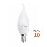 Silamp ampoule led e14 flamme 8w 220v �38mm (pack de 10) - blanc froid 6000k - 8000k
