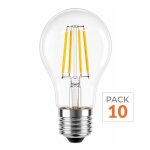 Silamp pack de 10 - ampoule led e27 filament 6w 220v cob 360� - blanc froid 6000k - 8000k