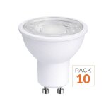 Silamp ampoule led gu10 8w 220v par16 cob (pack de 10) - blanc chaud 2300k - 3500k