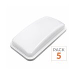 Silamp pack de 5 - applique led murale 20w rectangulaire ip65 - blanc froid 6000k - 8000k