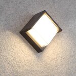 Silamp applique murale led 15w noire carr�e ip65 avec cache - blanc chaud 2300k - 3500k
