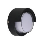 Silamp applique murale led 15w noire ronde ip65 avec cache - blanc neutre 4000k - 5500k