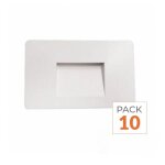 Silamp balise led saillie 3w 220v 120� blanche ip44 pour escalier - pack de 10 - blanc chaud 2300k - ...