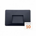Silamp pack de 10 - balise led saillie 3w 220v 120� noire ip44 pour escalier - blanc chaud 2300k - 3500k ...