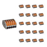 Silamp borne de raccordement  levier 5 entres avec serre cble (pack de 20)