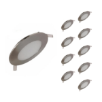 Silamp downlight dalle led extra plate ronde alu 6w (pack de 10) - blanc chaud 2300k - 3500k Silamp downlight dalle led extra plate ronde alu 6w (pack de 10) - blanc chaud 2300k - 3500k