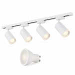 Silamp kit rail led monophas� + 4 spots gu10 blanc - 200 cm - blanc neutre (4000k - 5500k)