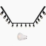 Silamp kit rail led triphas� en u + 14 spots gu10 noir - 800 cm - blanc chaud (2300k - 3500k)