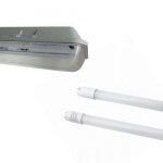 Silamp kit de rglette led tanche double pour tubes t8 120cm ip65 (2 tubes non led 120cm t8 20w inclus) ...