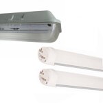 Silamp kit de rglette led tanche double pour tubes t8 120cm ip65 (2 tubes non led 120cm t8 36w inclus) ...
