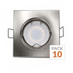 Silamp kit spot led gu10 encastrable avec ampoule led 6w (pack de 10) - blanc neutre 4000k - 5500k