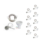 Silamp kit spot led gu10 encastrable avec ampoule led 8w (pack de 10) - blanc chaud 2300k - 3500k