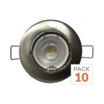 Silamp kit spot led gu10 encastrable avec ampoule led 8w (pack de 10) - blanc neutre 4000k - 5500k