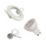 Silamp kit spot led gu10 encastrable rond blanc avec une ampoule 8w - blanc chaud 2300k - 3500k