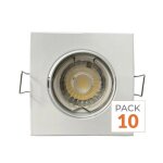 Silamp kit spot led gu10 orientable carr� blanc avec ampoule led 8w (pack de 10) - blanc chaud 2300k ...