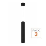 Silamp luminaire suspendu gu10 ip20 30cm noir (pack de 3)