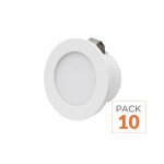 Silamp mini spot led encastrable 3w cct blanc - 3000k / 4000k / 6000k (pack de 10)
