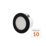 Silamp mini spot led encastrable 3w cct noir - 3000k / 4000k / 6000k (pack de 10)