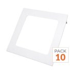 Silamp spot led encastrable carr� blanc 18w - pack de 10 - blanc chaud 2300k - 3500k