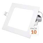 Silamp pack de 10 - spot led extra plat carr� 24w blanc - blanc chaud 2300k - 3500k