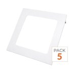 Silamp spot led encastrable carr� blanc 18w - pack de 5 - blanc chaud 2300k - 3500k