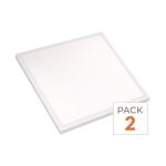 Silamp pack de 2 - panneau led 60x60 slim 36w aluminium - blanc froid 6000k - 8000k