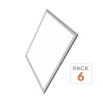 Silamp panneau led 60x60 slim 36w aluminium (pack de 6) - blanc chaud 2300k - 3500k
