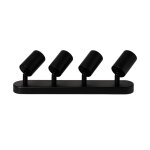 Silamp plafonnier 4 spots orientables alu noir pour ampoule gu10