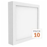 Silamp plafonnier led 24w 220v carr� - pack de 10 - blanc chaud 2300k - 3500k