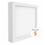 Silamp pack de 5 - plafonnier led 24w 220v carr� - blanc neutre 4000k - 5500k